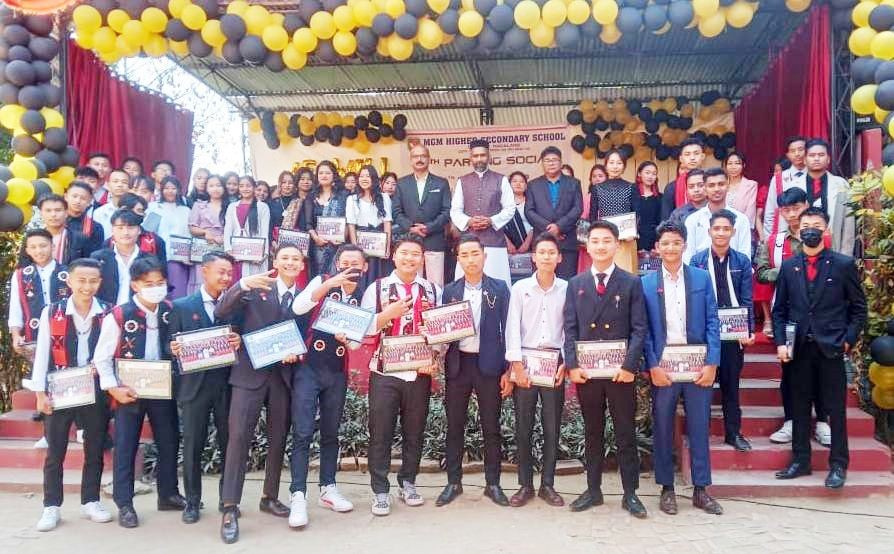 Outgoing Class 12 students of MGM Higher Secondary School, Dimapur, school authorities and others during the farewell programme on February 4.